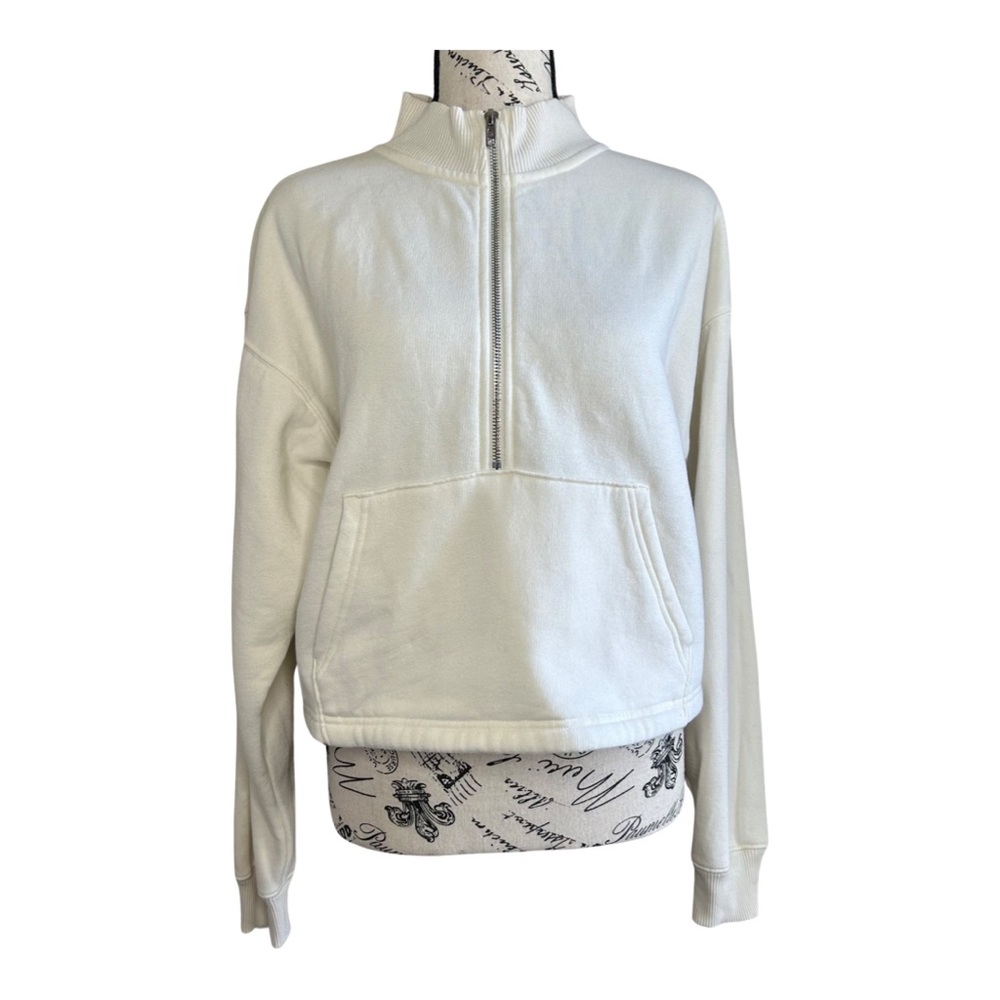 Pink Zip-Up Cropped Sweater Sz XS